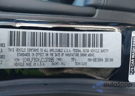 2018 Jeep Grand Cherokee Limited 4X4 from USA, damaged, VIN 1C4RJFBGXJC137285